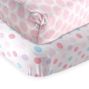 imageFitted Crib Sheet 2PackPink CrosshatchPink Dots