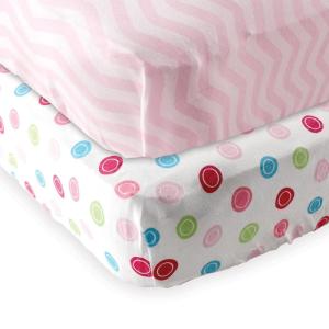 imageFitted Crib Sheet 2PackPink GeoPink Chevron