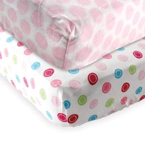 imageFitted Crib Sheet 2PackPink GeoPink Dots