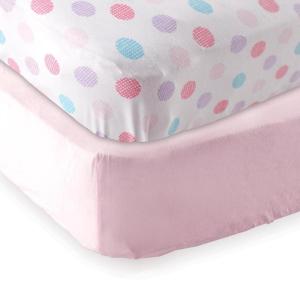imageFitted Crib Sheet 2PackPinkPink Crosshatch