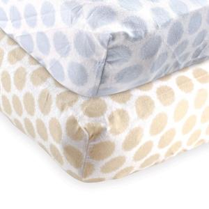 imageFitted Crib Sheet 2PackTan DotsBlue Dots