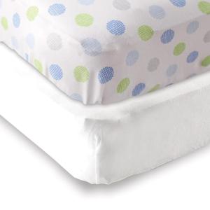 imageFitted Crib Sheet 2PackWhiteBlue Crosshatch