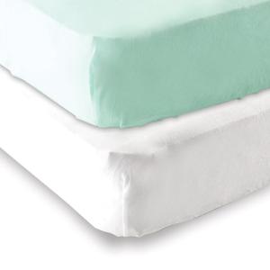 imageFitted Crib Sheet 2PackWhiteMint