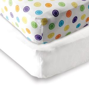 imageFitted Crib Sheet 2PackWhiteYellow Geo