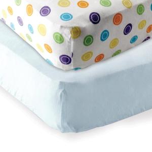 imageFitted Crib Sheet 2PackYellow GeoBlue