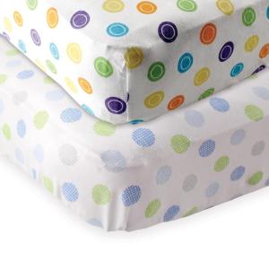imageFitted Crib Sheet 2PackYellow GeoBlue Crosshatch