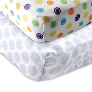 imageFitted Crib Sheet 2PackYellow GeoBlue Dots