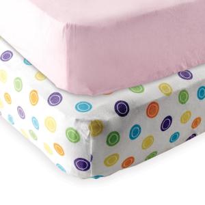 imageFitted Crib Sheet 2PackYellow GeoPink