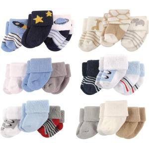 imageLuvable Friends Baby Cotton Terry Socks BundleSpace Safari Blue Gray