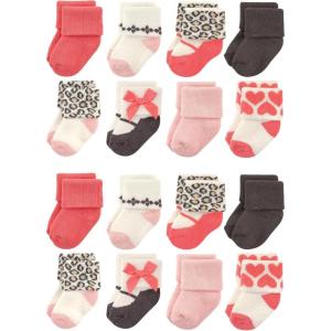 imageLuvable Friends Unisex Baby Baby Cotton Rich Terry Socks 16PackLeopard