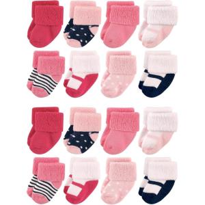 imageLuvable Friends Unisex Baby Baby Cotton Rich Terry Socks 16PackNavy Mary Jane