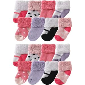 imageLuvable Friends Unisex Baby Baby Cotton Rich Terry Socks 16PackPink Black