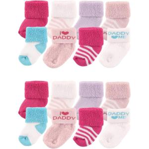 imageLuvable Friends Unisex Baby Baby Cotton Rich Terry Socks 16PackPink Daddy
