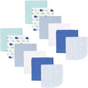 imageLuvable Friends Unisex Baby Cotton Rich Washcloths Pink Solid One SizeBoy Whale