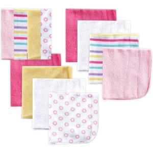 imageLuvable Friends Unisex Baby Cotton Rich Washcloths Pink Solid One SizePink Stripe