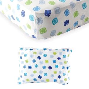 imageFitted CribSheet and Pillow CaseBlue Geo