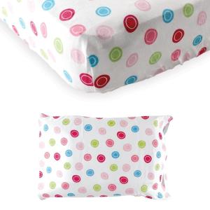 imageFitted CribSheet and Pillow CasePink Geo