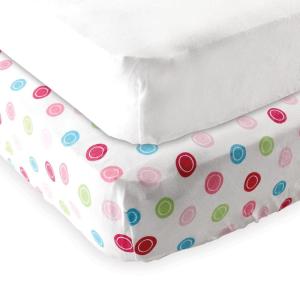 imageFitted Pack N Play Sheet 2PackPink GeoWhite