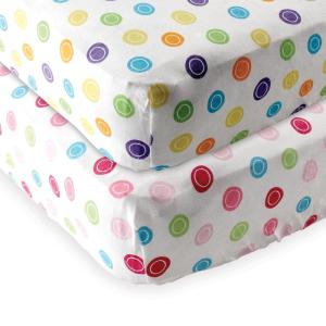 imageFitted Pack N Play Sheet 2PackPink GeoYellow Geo
