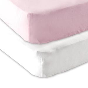 imageFitted Pack N Play Sheet 2PackWhitePink