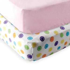 imageFitted Pack N Play Sheet 2PackYellow GeoPink