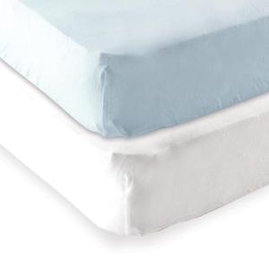 imageFitted Portable Crib Sheet 2PackWhiteBlue