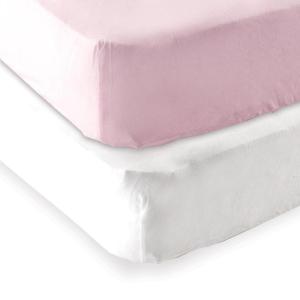 imageFitted Portable Crib Sheet 2PackWhitePink